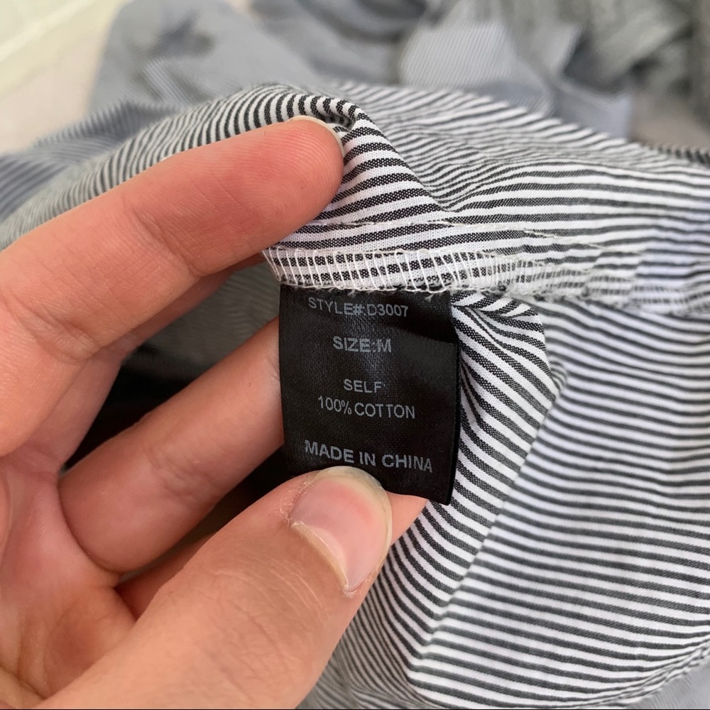 Miracle Berry Button Collared Striped Sheath Dress - image 4